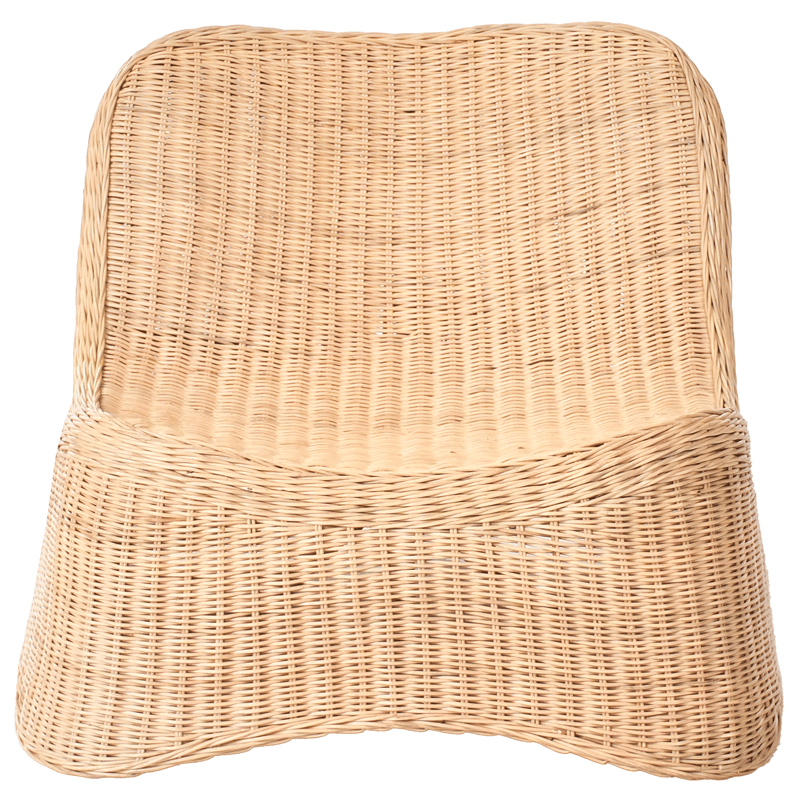 Lenestol utendørs med fotskammel Aigani rotting - Naturlig/beige - Hagemøbler - Stoler & Lenestoler - Utelenestoler