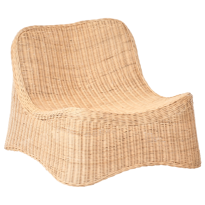 Lenestol utendørs med fotskammel Aigani rotting - Naturlig/beige - Hagemøbler - Stoler & Lenestoler - Utelenestoler