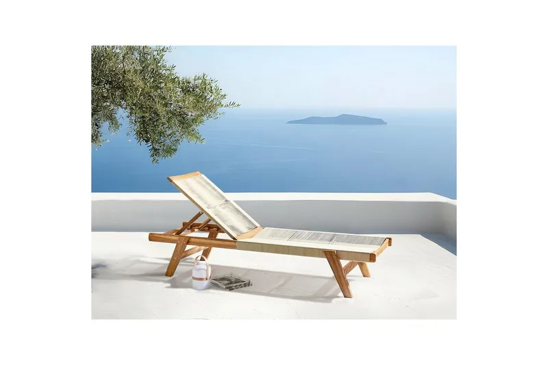 Lenestol Prossedi Beige/lyst tre - Beige/lyst tre - Hagemøbler - Stoler & Lenestoler - Solseng & solvogner