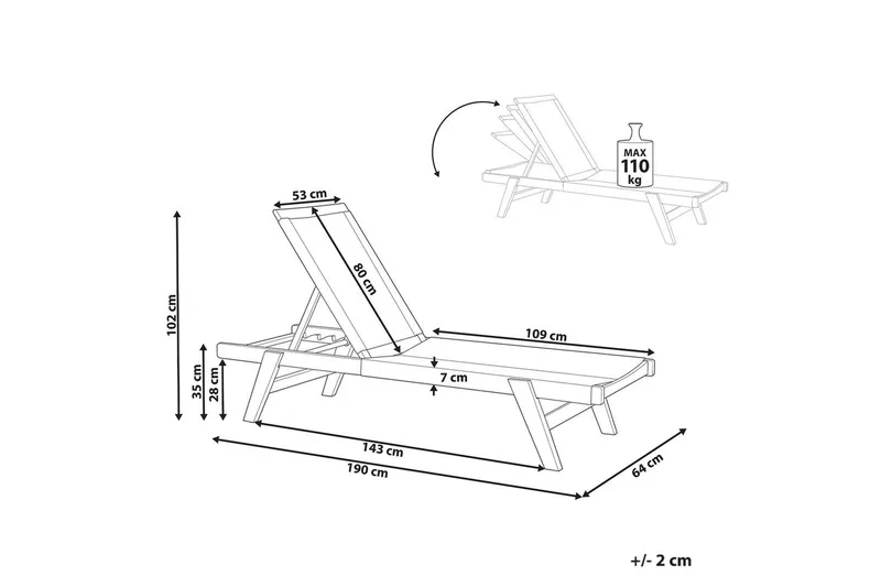 Lenestol Prossedi Beige/lyst tre - Beige/lyst tre - Hagemøbler - Stoler & Lenestoler - Solseng & solvogner