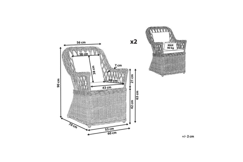 Lenestolsett, 2 stk Maros - Hagemøbler - Stoler & Lenestoler - Utelenestoler