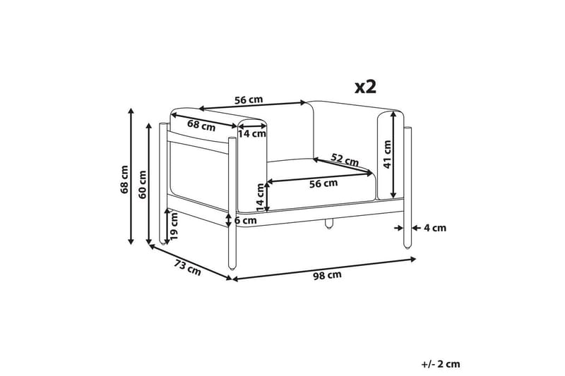 Lenestolsett for 2 Ferretti - Hagemøbler - Stoler & Lenestoler - Utelenestoler