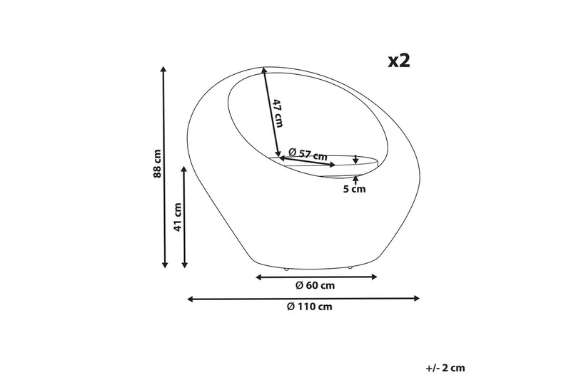 Lenestolsett for 2 Maiori - Hagemøbler - Stoler & Lenestoler - Utelenestoler