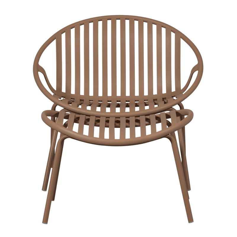 Loungestol + fotskammel Bruce utendørs - Lakserosa - Hagemøbler - Stoler & Lenestoler - Utelenestoler