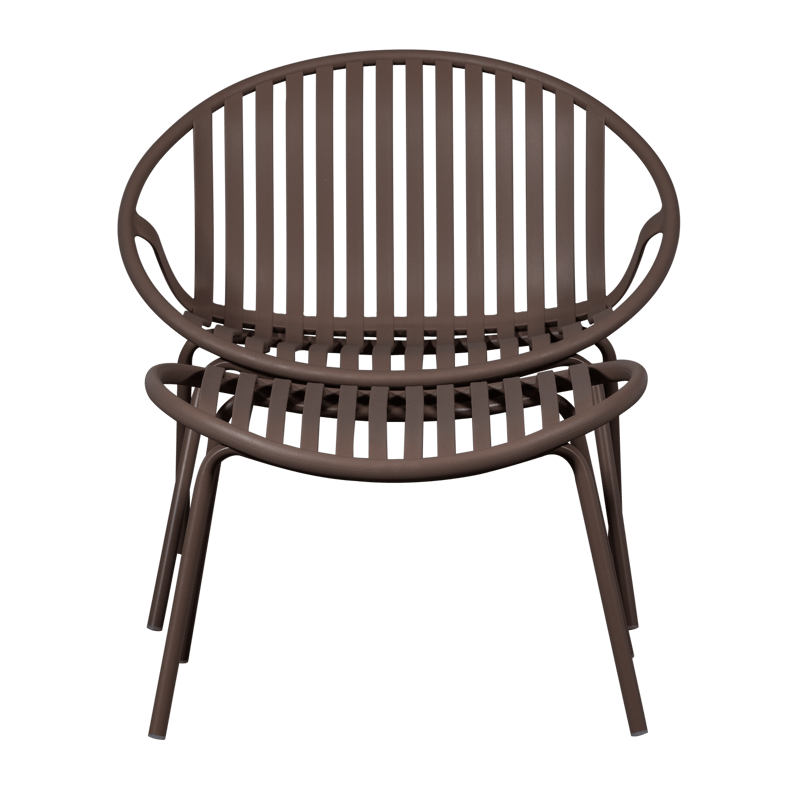 Loungestol + fotskammel Bruce utendørs - Lilla/Brun - Hagemøbler - Stoler & Lenestoler - Utelenestoler