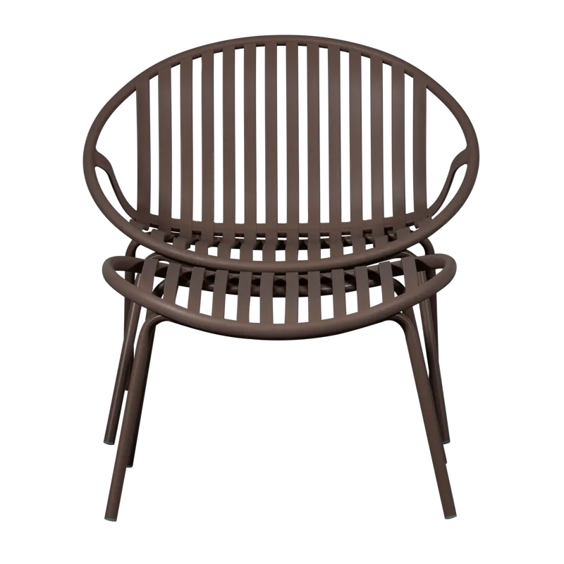 Loungestol + fotskammel Bruce utendørs - Lilla/Brun - Hagemøbler - Stoler & Lenestoler - Utelenestoler