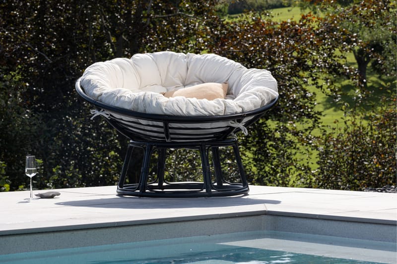 Loungestol Bonnie Svart/Hvit - Hagemøbler - Stoler & Lenestoler - Utelenestoler