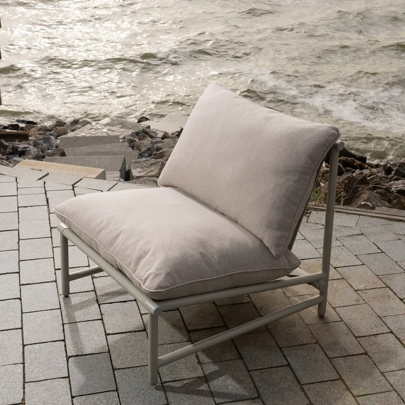 Loungestol Elvo 82 cm utendørs - Sand - Hagemøbler - Stoler & Lenestoler - Utelenestoler