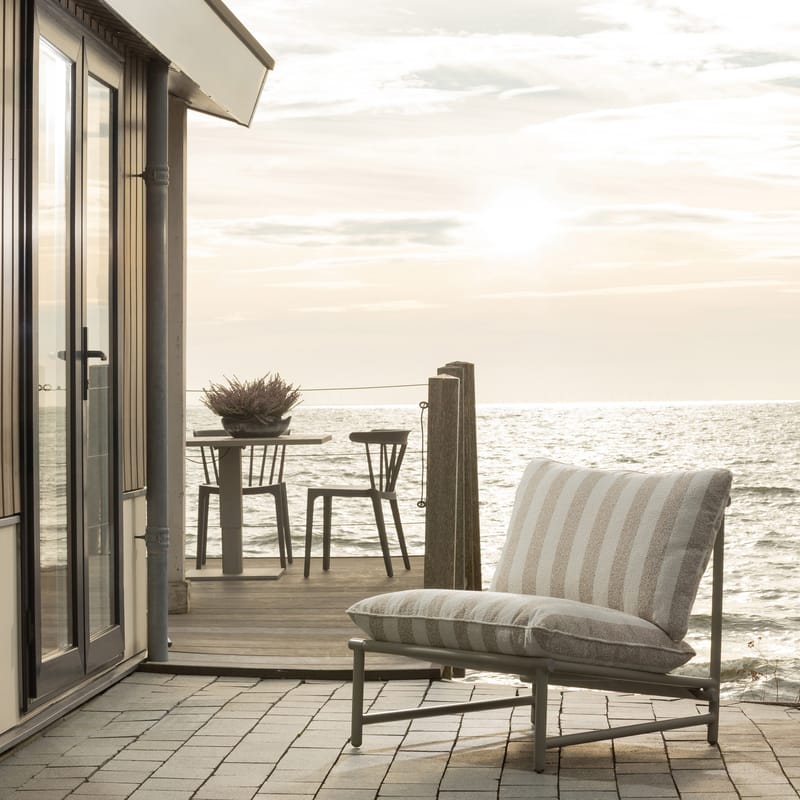 Loungestol Elvo 82 cm utendørs - Sand/Hvit - Hagemøbler - Stoler & Lenestoler - Utelenestoler