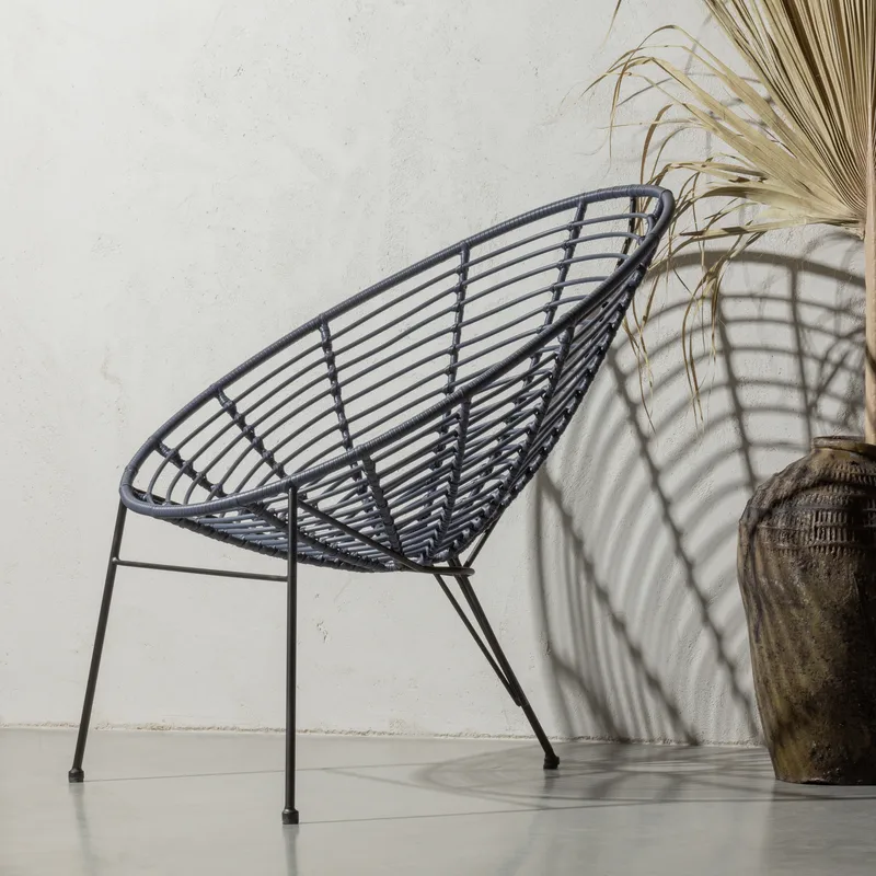 Loungestol Jane 72 cm utendørs - Blekk - Hagemøbler - Stoler & Lenestoler - Utelenestoler