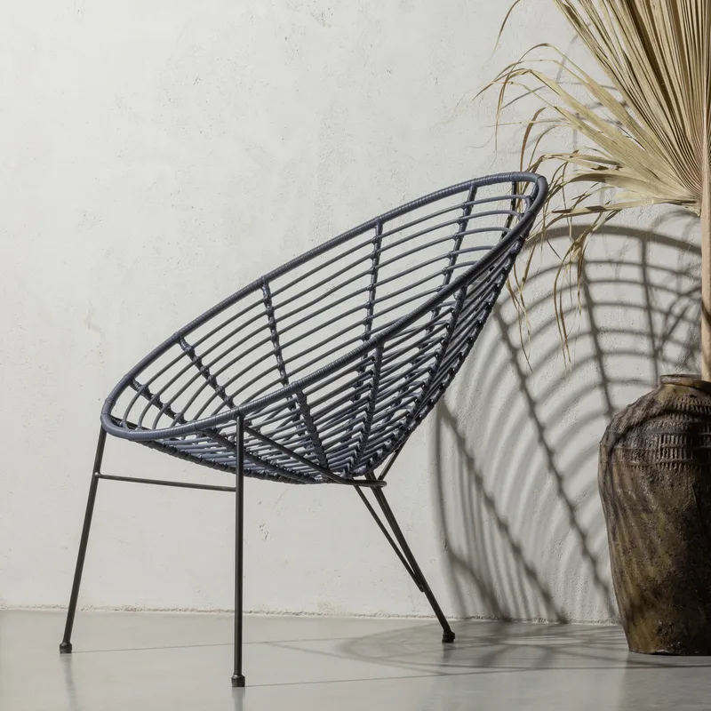 Loungestol Jane 72 cm utendørs - Blekk - Hagemøbler - Stoler & Lenestoler - Utelenestoler