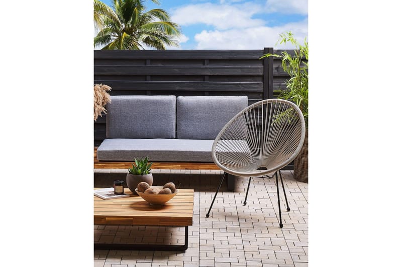 Maniwaki Utelenestol - Grå/Svart - Hagemøbler - Stoler & Lenestoler - Utelenestoler