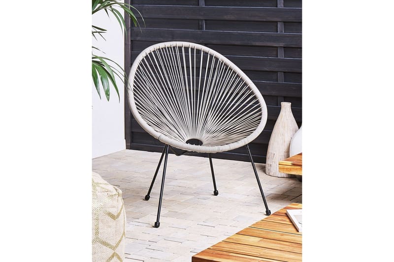 Maniwaki Utelenestol - Grå/Svart - Hagemøbler - Stoler & Lenestoler - Utelenestoler