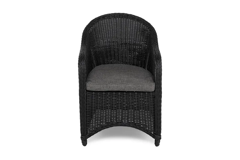 Marcus Light utelenestol med pute – loungestol i kunstrotting til utemøbler - Svart - Hagemøbler - Stoler & Lenestoler - Utelenestoler