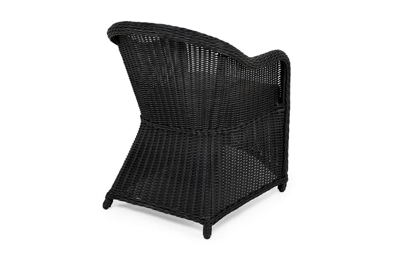Marcus Light utelenestol med pute – loungestol i kunstrotting til utemøbler - Svart - Hagemøbler - Stoler & Lenestoler - Utelenestoler