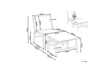Montmagny Solstol 54x60 cm - Svart - Hagemøbler - Stoler & Lenestoler - Solstoler