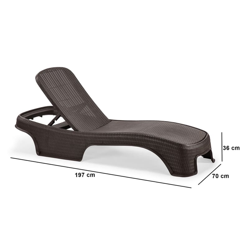 Muneo Solseng 197 cm - Mørk brun - Hagemøbler - Stoler & Lenestoler - Solseng & solvogner