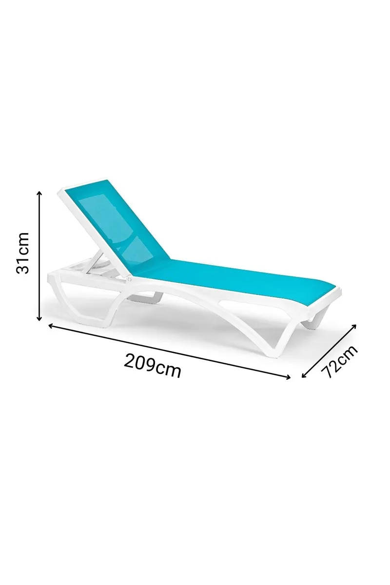 Muneo Solseng 209 cm - Hvit / antrasitt - Hagemøbler - Stoler & Lenestoler - Solseng & solvogner