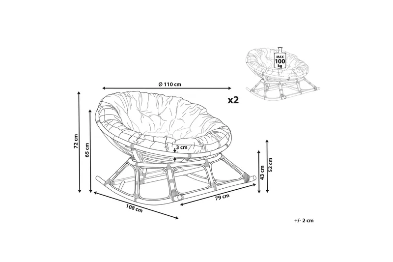 Niverville Gyngestol utendørs - Naturlig Beige - Hagemøbler - Stoler & Lenestoler - Gyngestol utendørs