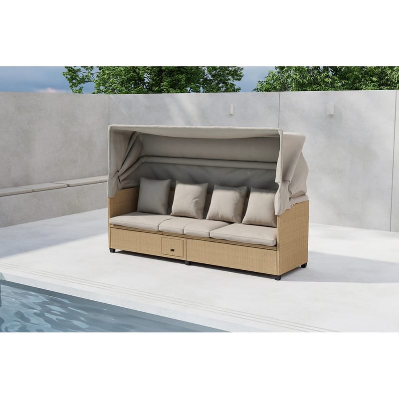 Nopy Solstol 200x60 cm - Beige - Hagemøbler - Stoler & Lenestoler - Solstoler