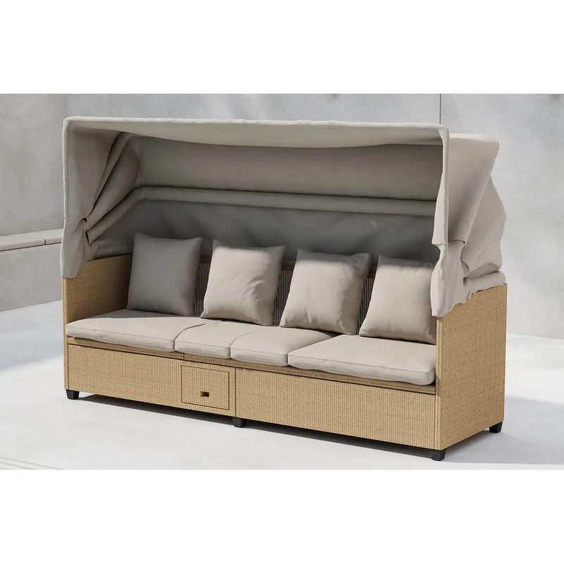 Nopy Solstol 200x60 cm - Beige - Hagemøbler - Utesofa - Hagebenk & hagesofa