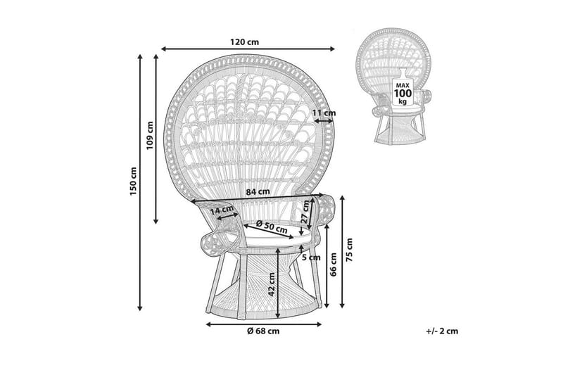 Påfuglstol Emmanuelle - Svart - Hagemøbler - Stoler & Lenestoler - Utelenestoler