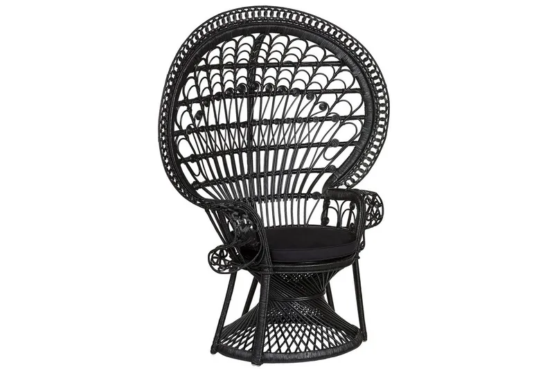 Påfuglstol Emmanuelle, Svart