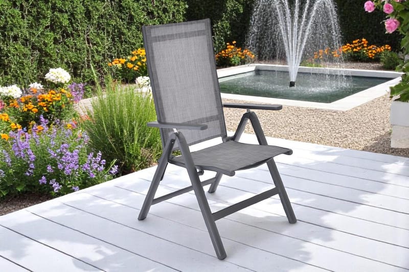 Palermo Lenestol 3-pos sammenleggbar - Svart - Hagemøbler - Stoler & Lenestoler - Posisjonsstol