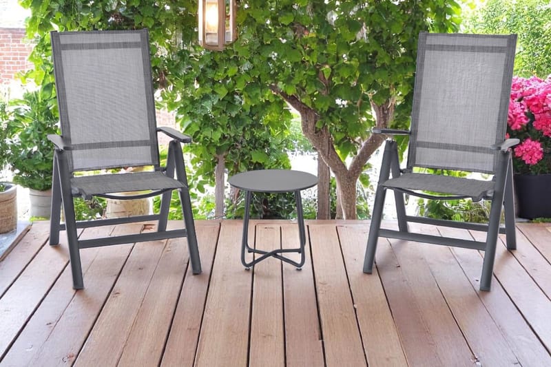 Palermo Lenestol 3-pos sammenleggbar - Svart - Hagemøbler - Stoler & Lenestoler - Posisjonsstol