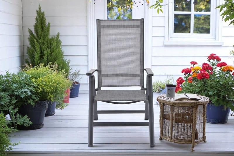 Palermo Lenestol 3-pos sammenleggbar - Svart - Hagemøbler - Stoler & Lenestoler - Posisjonsstol