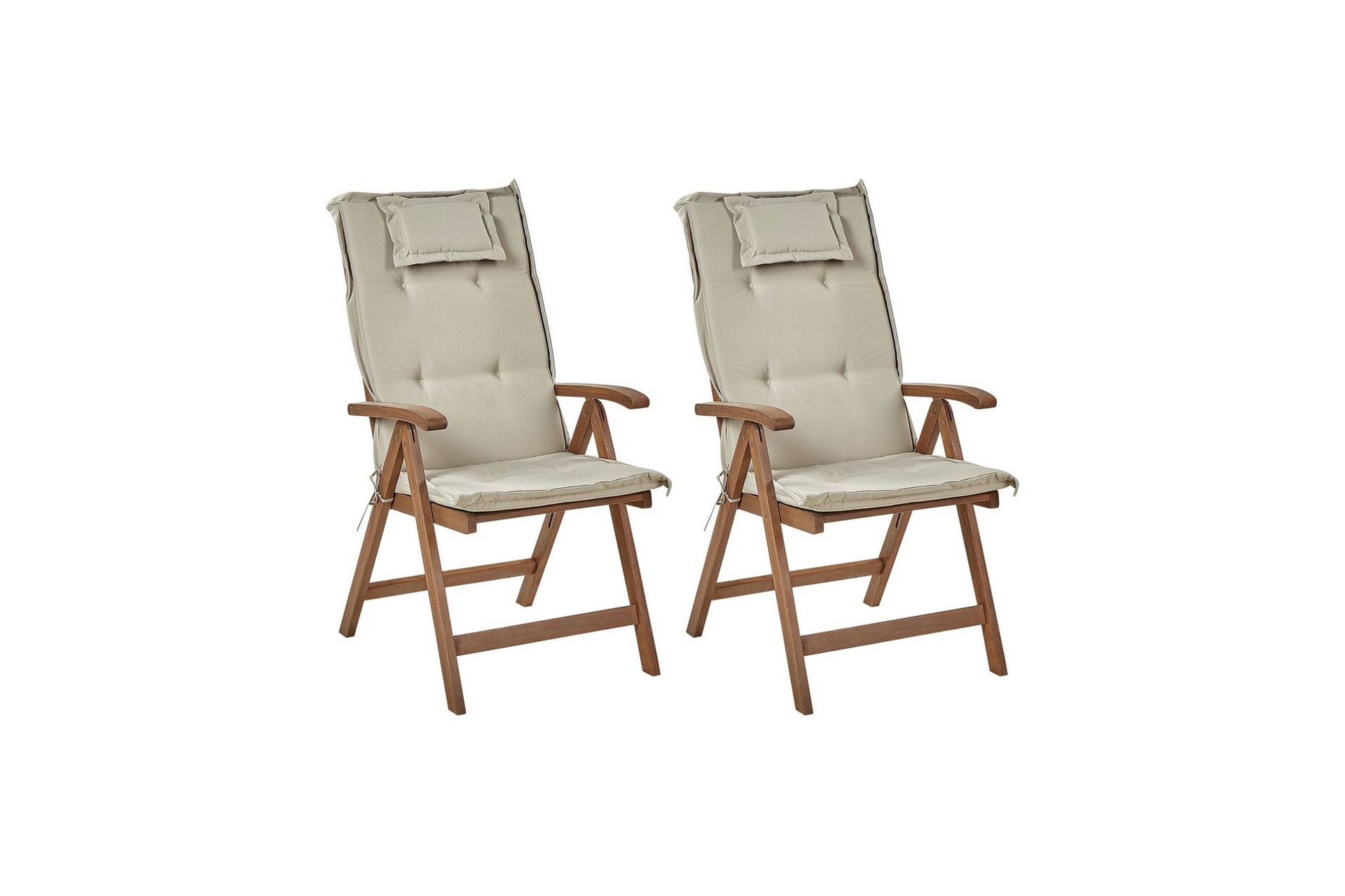 Paolo Posisjonsstol 2 stk - Mørk Brun/Beige - Hagemøbler - Stoler & Lenestoler - Posisjonsstol