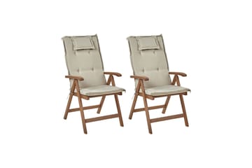 Paolo Posisjonsstol 2 stk - Mørk Brun/Beige - Hagemøbler - Stoler & Lenestoler - Posisjonsstol