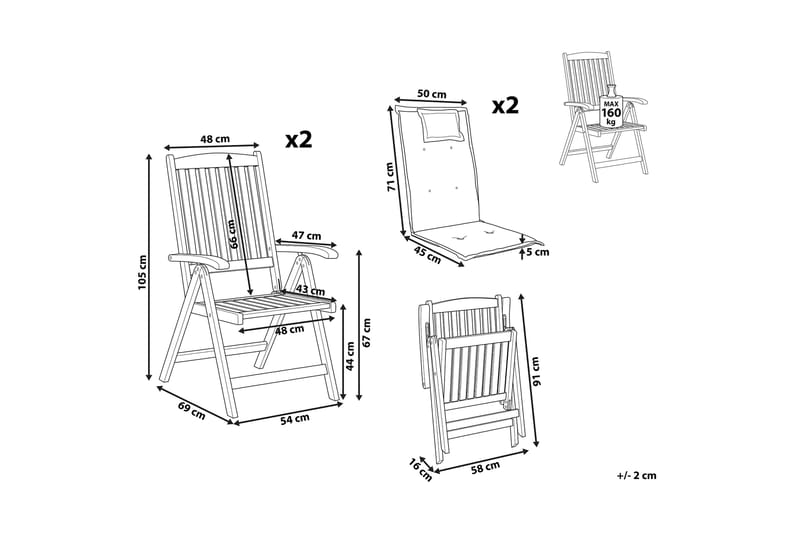Paolo Posisjonsstol - Blå/Mørkebrun - Hagemøbler - Stoler & Lenestoler - Posisjonsstol