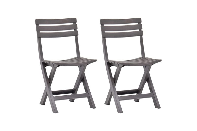 Foldbare hagestoler 2 stk plast mocca - Brun - Hagemøbler - Stoler & Lenestoler - Posisjonsstol