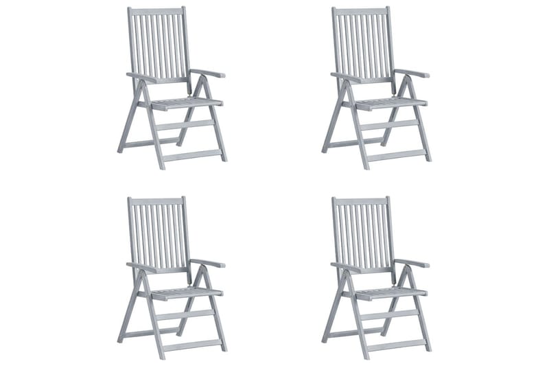 Hagelenestoler 4 stk grå heltre akasie - Grå - Posisjonsstol