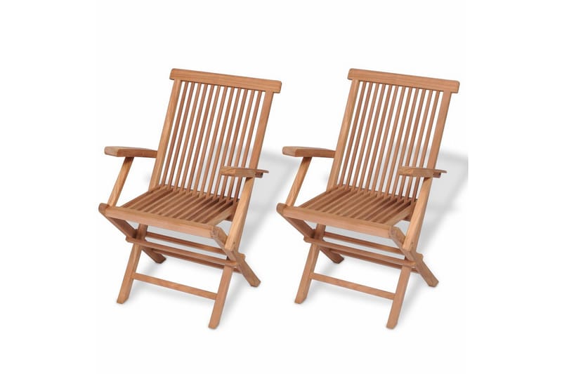 Klappstoler 2 stk heltre teak - Teak - Hagemøbler - Stoler & Lenestoler - Posisjonsstol