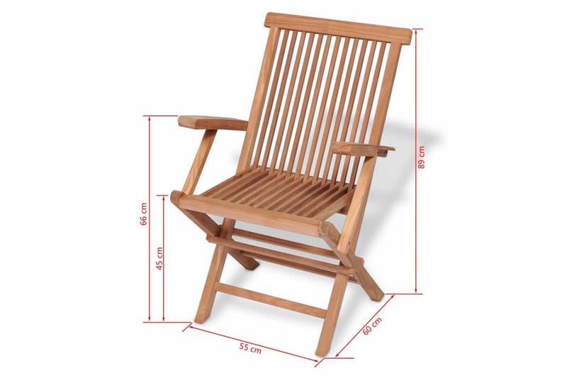 Klappstoler 2 stk heltre teak - Teak - Hagemøbler - Stoler & Lenestoler - Posisjonsstol