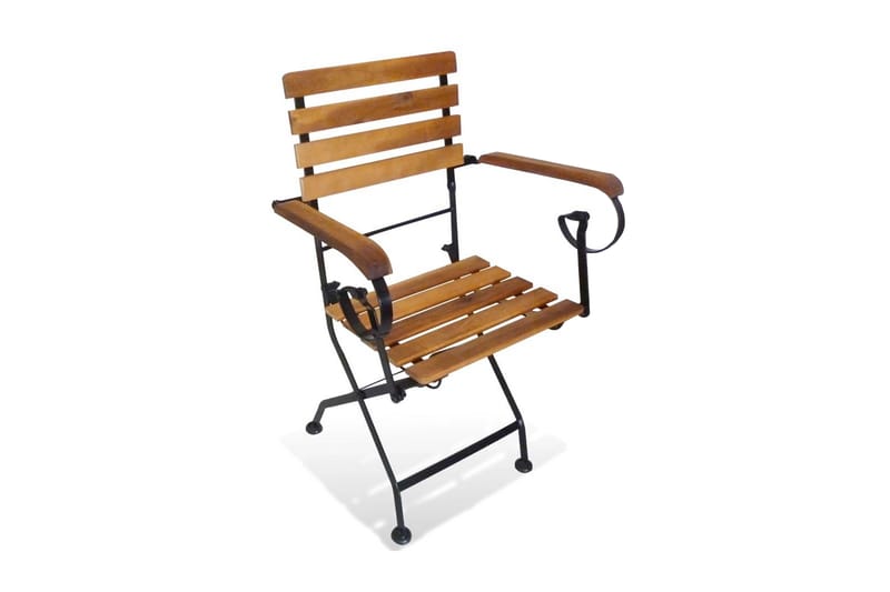 Klappstoler 2 stk stål og heltre akasie - Akasie - Posisjonsstol