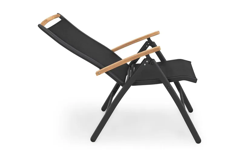 Las Vegas Regulerbar Stol - Svart/Teak - Hagemøbler - Stoler & Lenestoler - Posisjonsstol