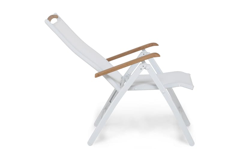 Las Vegas Regulerbar Stol Utendørs - Hvit/Teak - Hagemøbler - Stoler & Lenestoler - Posisjonsstol