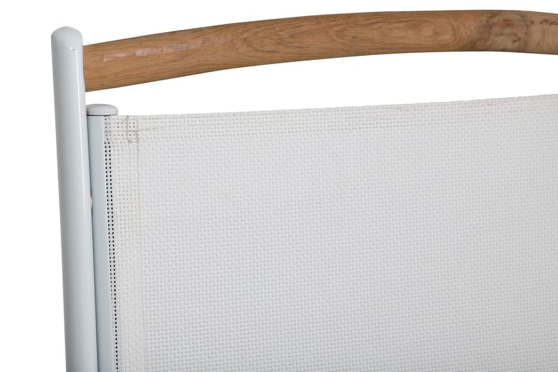 Las Vegas Regulerbar Stol Utendørs - Hvit/Teak - Hagemøbler - Stoler & Lenestoler - Posisjonsstol