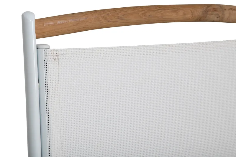 Las Vegas Regulerbar Stol Utendørs - Hvit/Teak - Hagemøbler - Stoler & Lenestoler - Posisjonsstol