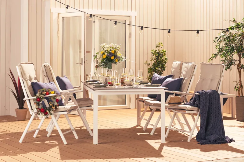 Maggie posisjonsstol utendørs - Hvit/grå - Hagemøbler - Stoler & Lenestoler - Posisjonsstol