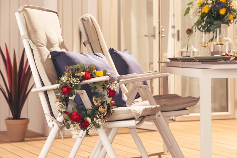 Maggie posisjonsstol utendørs - Hvit/grå - Hagemøbler - Stoler & Lenestoler - Posisjonsstol