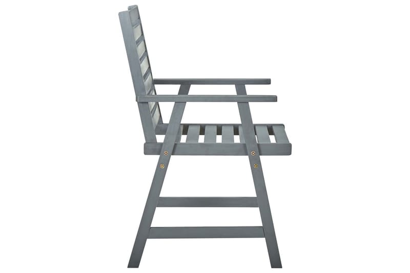 Utendørs spisestoler 2 stk grå heltre akasie - Grå - Posisjonsstol