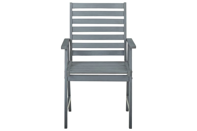 Utendørs spisestoler 3 stk grå heltre akasie - Grå - Posisjonsstol
