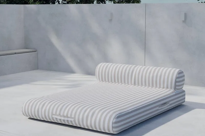 Redang solseng utendørs, Beige og hvite striper