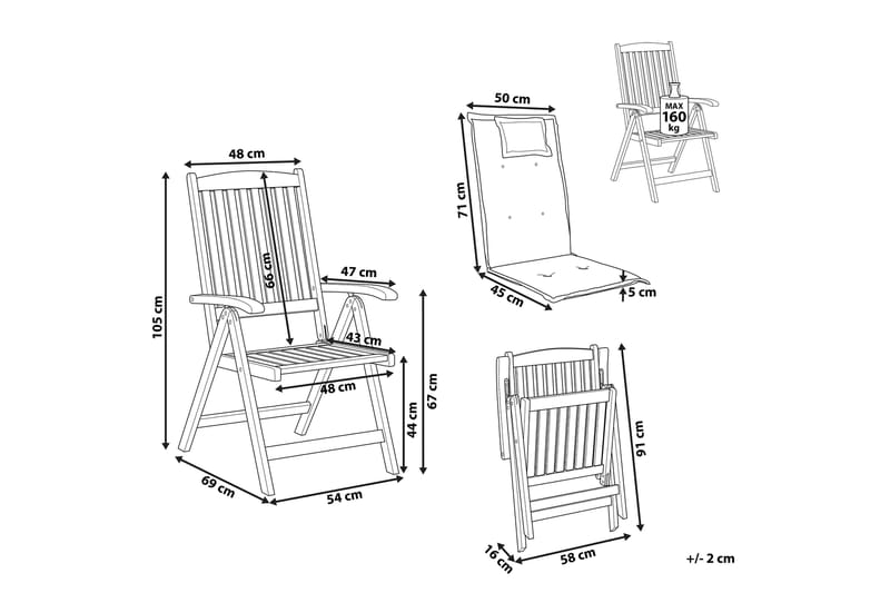 Riliegh Posisjonsstol - Lys Brun/Blå - Hagemøbler - Stoler & Lenestoler - Posisjonsstol