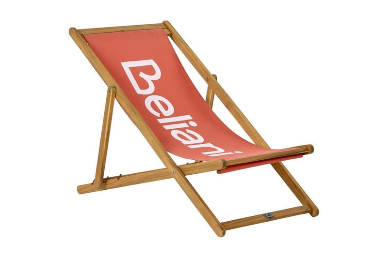 Sammenleggbar dekkstol Anzio, Rødt, lyst tre