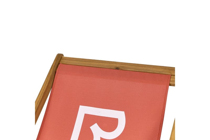 Sammenleggbar dekkstol Anzio - Rødt, lyst tre - Hagemøbler - Stoler & Lenestoler - Solstoler